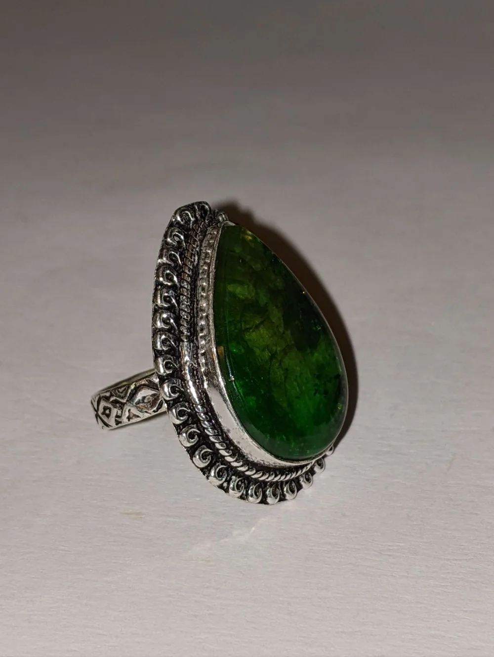 Green Labradorite Gemstone 925 Sterling Silver Handmade Ring